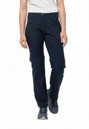 Jack Wolfskin Active Track Zip Off Wandelbroeken Dames Donkerblauw | 82882491