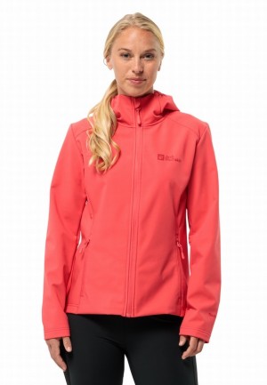 Jack Wolfskin Bornberg Hoody Softshell Jas Dames Rood | 29530985