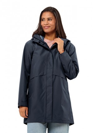 Jack Wolfskin Cape West Regenjassen Dames Donkerblauw | 53756697