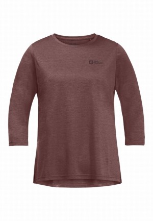 Jack Wolfskin Crosstrail 3/4 T-shirts Dames Rood | 76394321