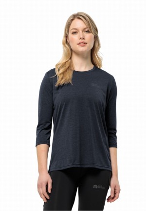 Jack Wolfskin Crosstrail 3/4 T-shirts Dames Donkerblauw | 23352935