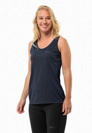 Jack Wolfskin Crosstrail Tanktop Dames Donkerblauw | 42047323
