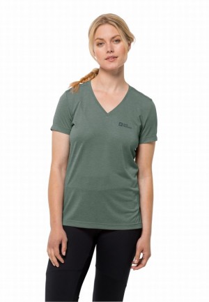 Jack Wolfskin Crosstrail T-shirts Dames Groen | 84843039