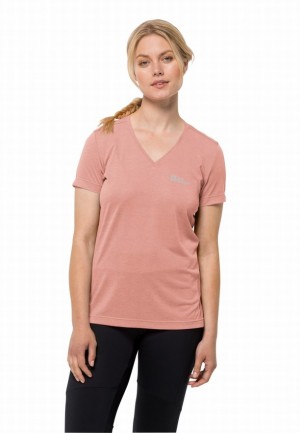 Jack Wolfskin Crosstrail T-shirts Dames Roze | 86682604