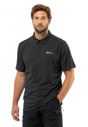 Jack Wolfskin Delgami Poloshirt Heren Zwart | 57406232