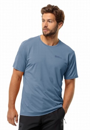 Jack Wolfskin Delgami S/s T-shirts Heren Blauw | 27221535