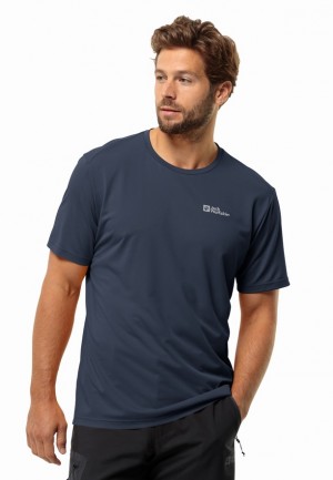 Jack Wolfskin Delgami S/s T-shirts Heren Donkerblauw | 34709783