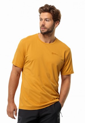 Jack Wolfskin Delgami S/s T-shirts Heren Geel | 97323553