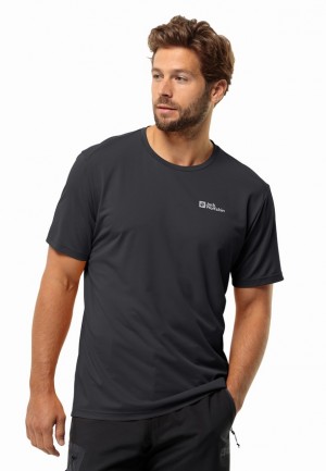 Jack Wolfskin Delgami S/s T-shirts Heren Zwart | 55425653