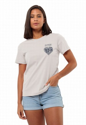 Jack Wolfskin Discover Heart T-shirts Dames Wit | 80128165