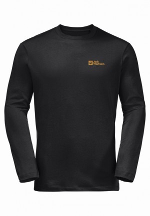 Jack Wolfskin Essential Longsleeve T-shirts Heren Zwart | 30283369