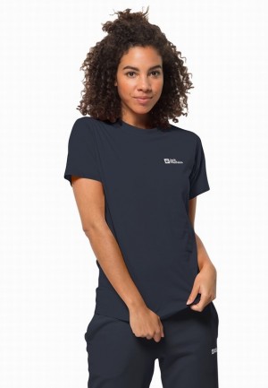 Jack Wolfskin Essential T-shirts Dames Donkerblauw | 84347692