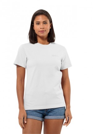 Jack Wolfskin Essential T-shirts Dames Wit | 80617421