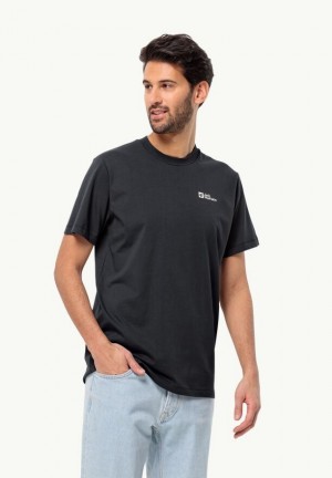 Jack Wolfskin Essential T-shirts Heren Zwart | 50102909