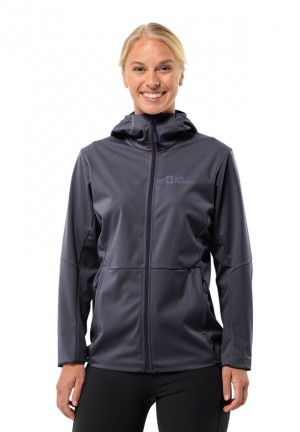 Jack Wolfskin Feldberg Hoody Softshell Jas Dames Donkerblauw | 40889174