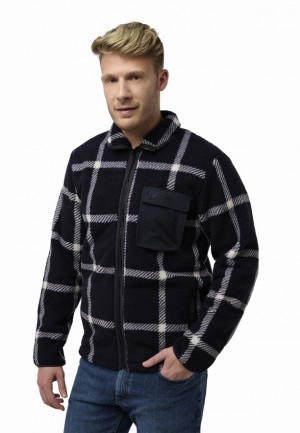 Jack Wolfskin Felslicht Check Fleece Jassen Heren Donkerblauw | 67306784