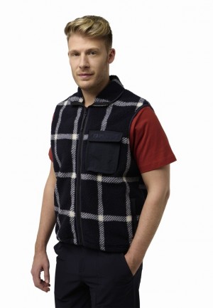 Jack Wolfskin Felslicht Check Vest Heren Donkerblauw | 59194610