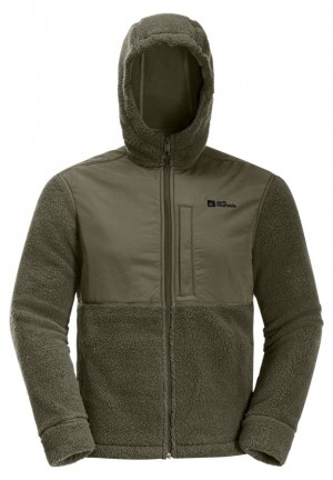 Jack Wolfskin Felslicht Hooded Fleece Jassen Heren Olijfgroen | 88910688