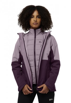 Jack Wolfskin Glaabach 3in1 Jassen Dames Paars | 57765670