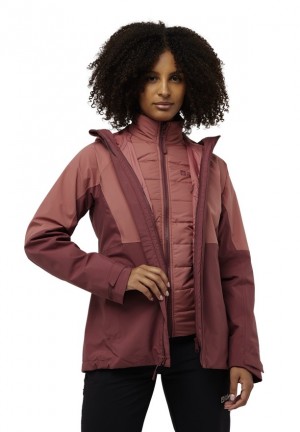 Jack Wolfskin Glaabach 3in1 Jassen Dames Rood | 36677396