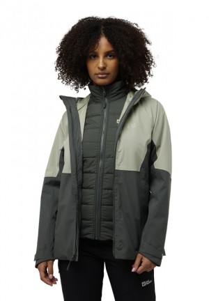 Jack Wolfskin Glaabach 3in1 Jassen Dames Grijs | 34671324