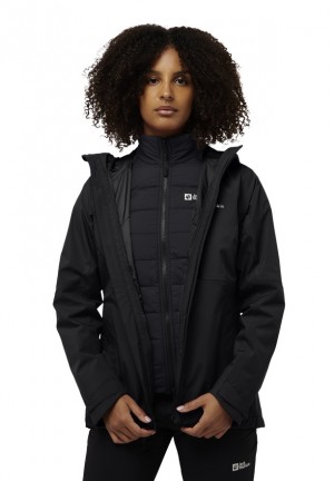 Jack Wolfskin Glaabach 3in1 Jassen Dames Zwart | 87505031