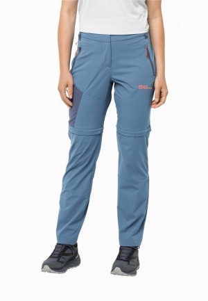 Jack Wolfskin Glastal Zip Away Wandelbroeken Dames Blauw | 17445056