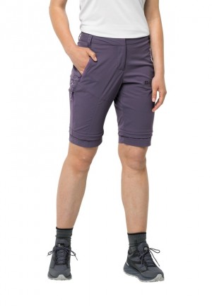 Jack Wolfskin Glastal Zip Away Wandelbroeken Dames Paars | 37005562