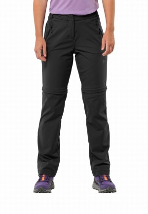 Jack Wolfskin Glastal Zip Off Wandelbroeken Dames Zwart | 22561809