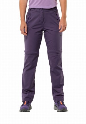 Jack Wolfskin Glastal Zip Off Wandelbroeken Dames Paars | 36721688