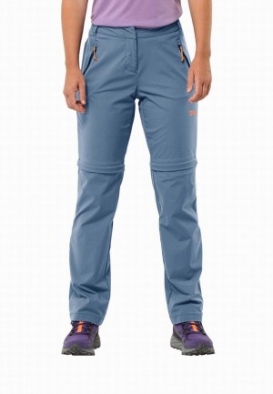 Jack Wolfskin Glastal Zip Off Wandelbroeken Dames Blauw | 26755729