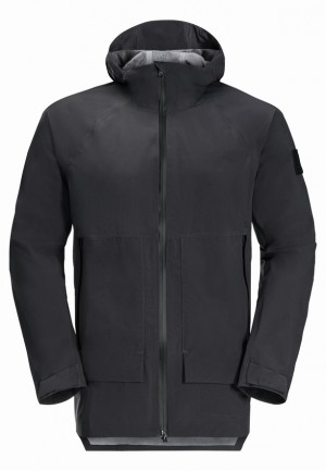 Jack Wolfskin Goldgewann Regenjassen Heren Zwart | 53352316