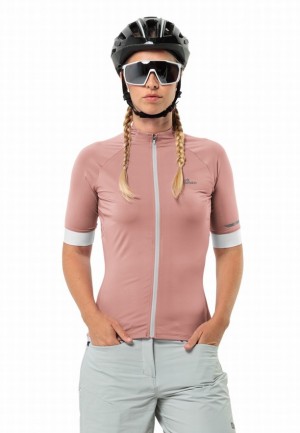 Jack Wolfskin Gravex Fz S/s W Bike T-shirts Dames Roze | 97770400