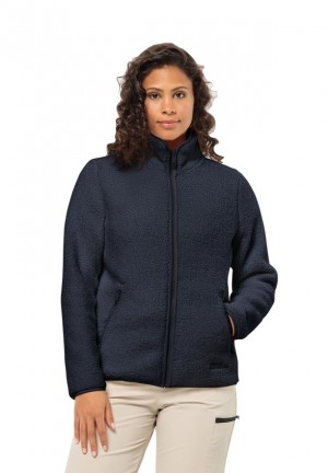 Jack Wolfskin High Curl Fleece Jassen Dames Donkerblauw | 60995160