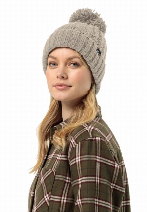 Jack Wolfskin Highloft Knit Muts Dames Grijs | 51107753
