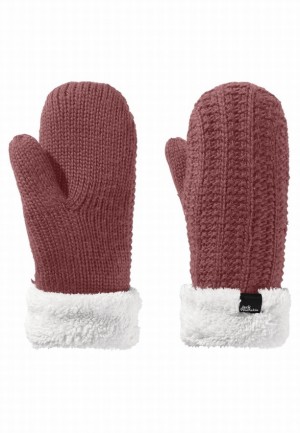 Jack Wolfskin Highloft Knit Wanten Dames Rood | 46226063