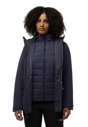 Jack Wolfskin Hunberg 3in1 Jassen Dames Donkerblauw | 82121086