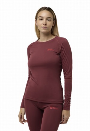 Jack Wolfskin Infinite Light Ls T-shirts Dames Rood | 79696840