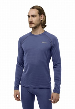 Jack Wolfskin Infinite Warm Ls T-shirts Heren Donkerblauw | 94317576