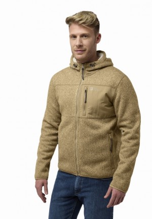 Jack Wolfskin Kaminfeuer Hooded Fleece Jassen Heren Khaki | 94913327