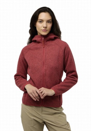 Jack Wolfskin Kaminfeuer Hooded Fleece Jassen Dames Rood | 49867183