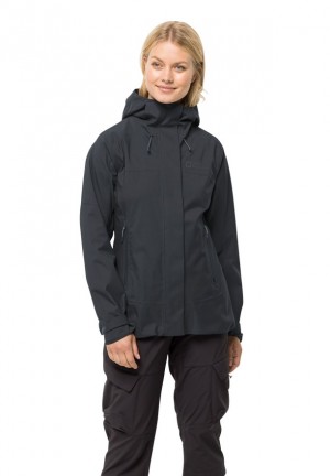Jack Wolfskin Kammweg 2l Regenjassen Dames Zwart | 13322006