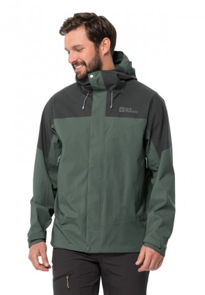 Jack Wolfskin Kammweg 2l Regenjassen Heren Groen | 40048601
