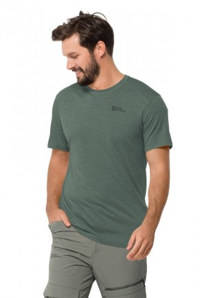 Jack Wolfskin Kammweg S/s T-shirts Heren Groen | 11029700