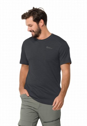 Jack Wolfskin Kammweg S/s T-shirts Heren Zwart | 66021566