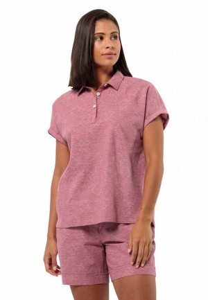 Jack Wolfskin Karana Poloshirt Dames Roze | 10193947