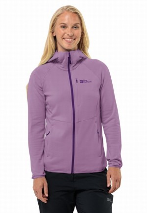 Jack Wolfskin Kolbenberg Hooded Fz Fleece Jassen Dames Paars | 71097989