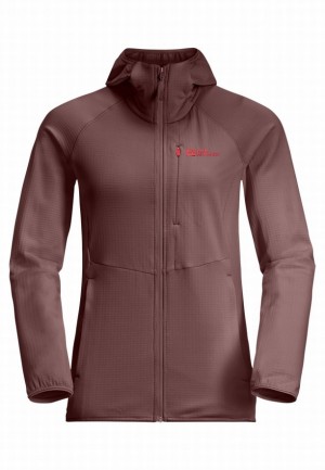 Jack Wolfskin Kolbenberg Hooded Fz Fleece Jassen Dames Rood | 43372586