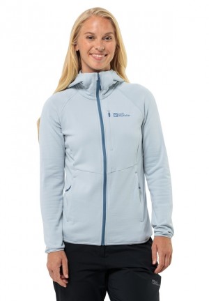 Jack Wolfskin Kolbenberg Hooded Fz Fleece Jassen Dames Blauw | 18387136