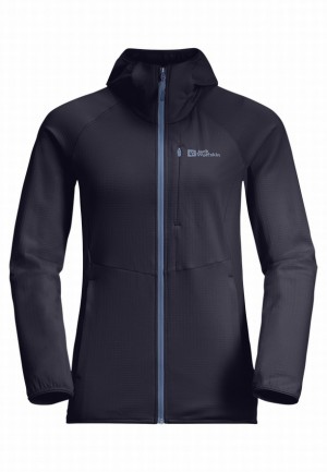 Jack Wolfskin Kolbenberg Hooded Fz Fleece Jassen Dames Donkerblauw | 42782813